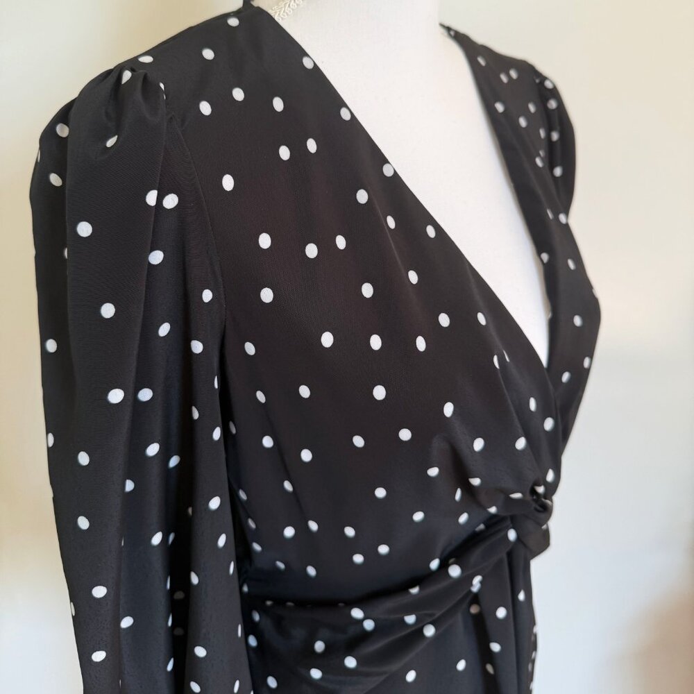 River Island Black Polka Dot Dress – Silky & Flattering Fit - Picture 5 of 10
